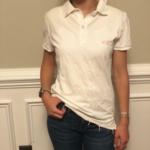 White distressed polo